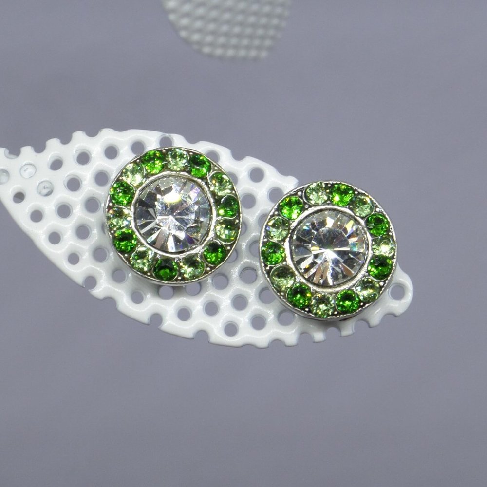 USA Handcrafted Crystal Halo Stud Earrings